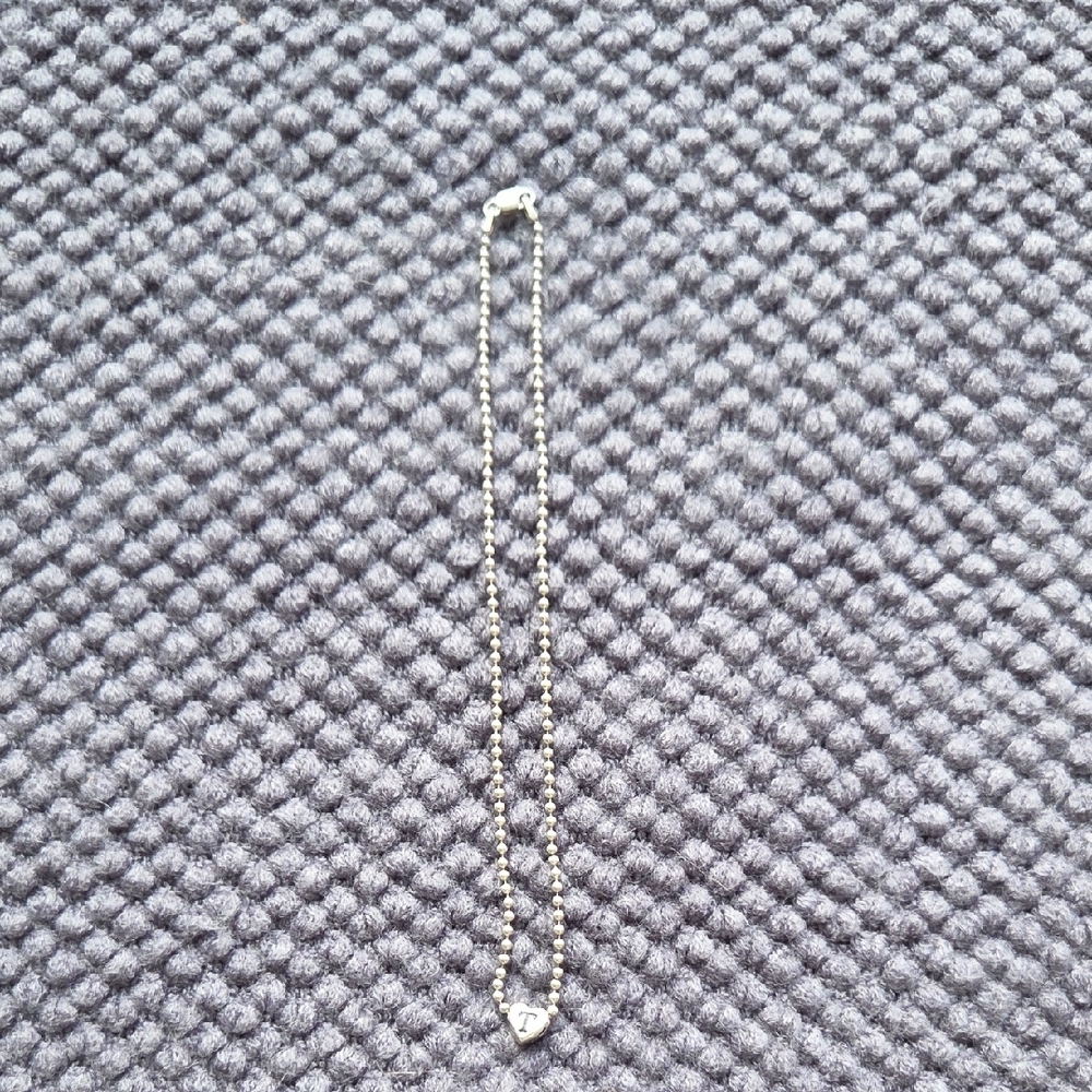 Silver Heart Initial Necklace - image 4